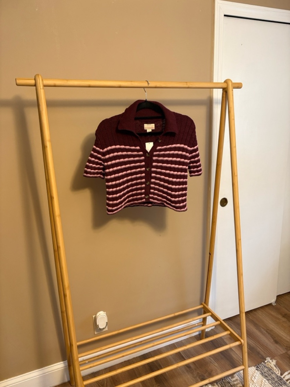 Kimchi Blue Burgundy and Pink Knit Sweater SIZE (Small)
